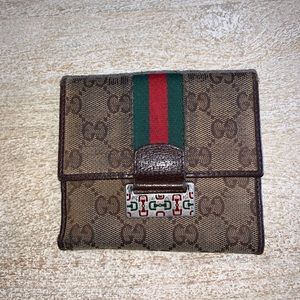 Gucci Brown Canvas and Leather Wallet